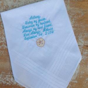 Groom From Bride Wedding Heirloom Handkerchief..